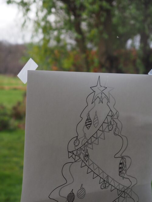 Raamtekening met stift - sneeuwpret - Afbeelding 3