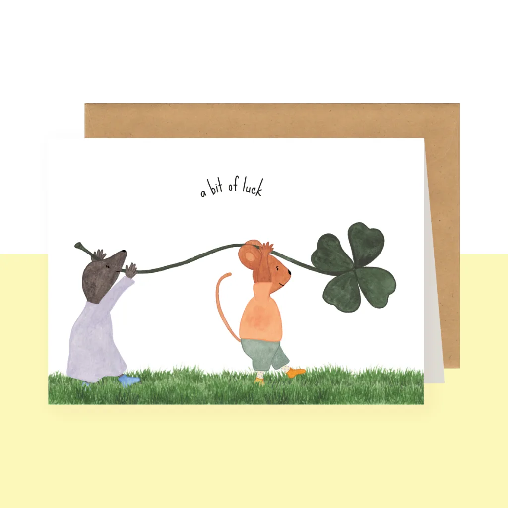 Dubbele wenskaart - a bit of luck