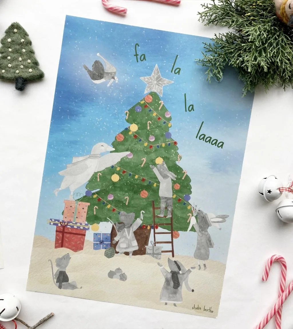 Aftelkalender Kerst A3 + stickervel A4 - Afbeelding 3