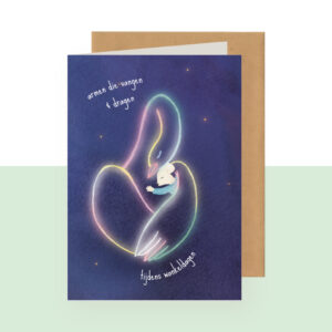 Dubbele wenskaart - armen die vangen en dragen tijdens wankeldagen