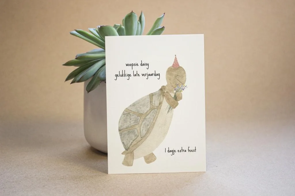 Postkaart - woopsie daisy - gelukkige late verjaardag - 1 dagje extra feest - Afbeelding 2