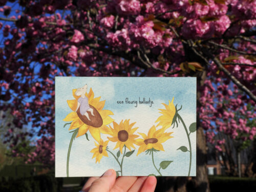 postcard - een fleurig hallootje - Image 2
