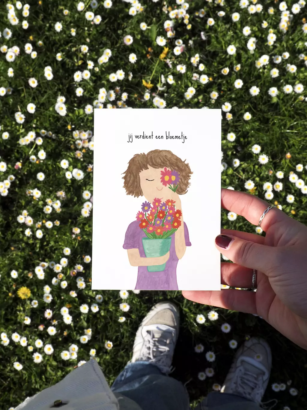 Postkaart - jij verdient een bloemetje - Afbeelding 3