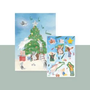 Aftelkalender Kerst A3 + stickervel A4