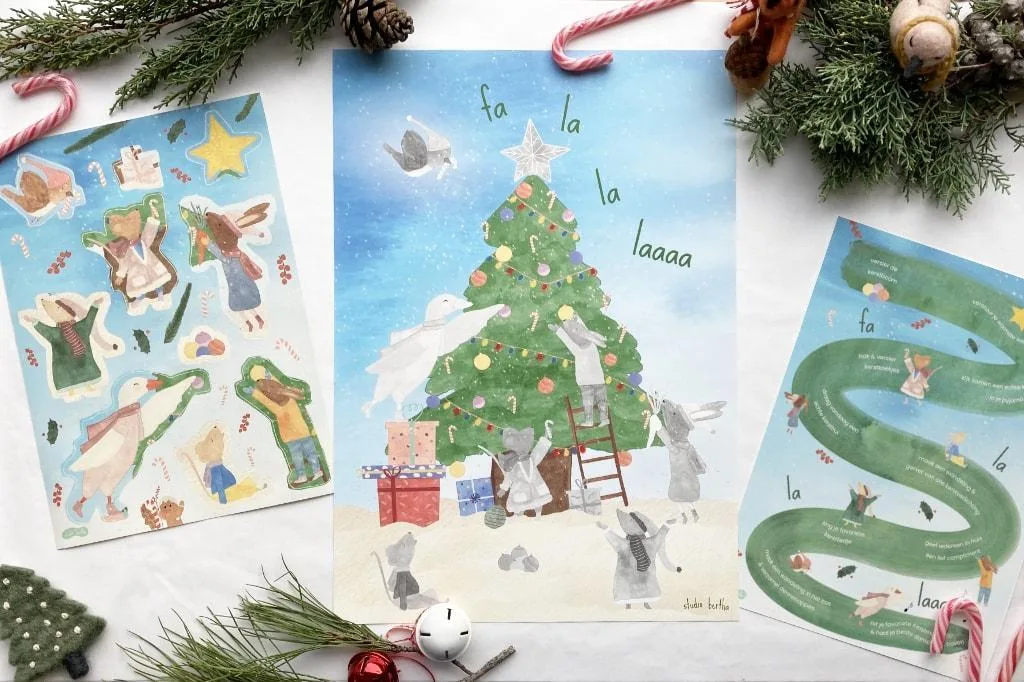 Aftelkalender Kerst A3 + stickervel A4 - Afbeelding 4