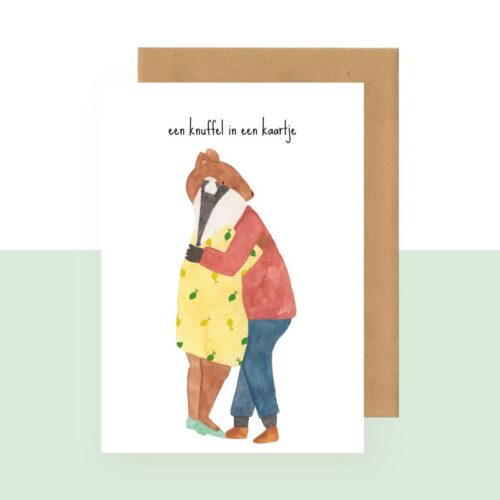 Postcard - knuffel in een kaartje