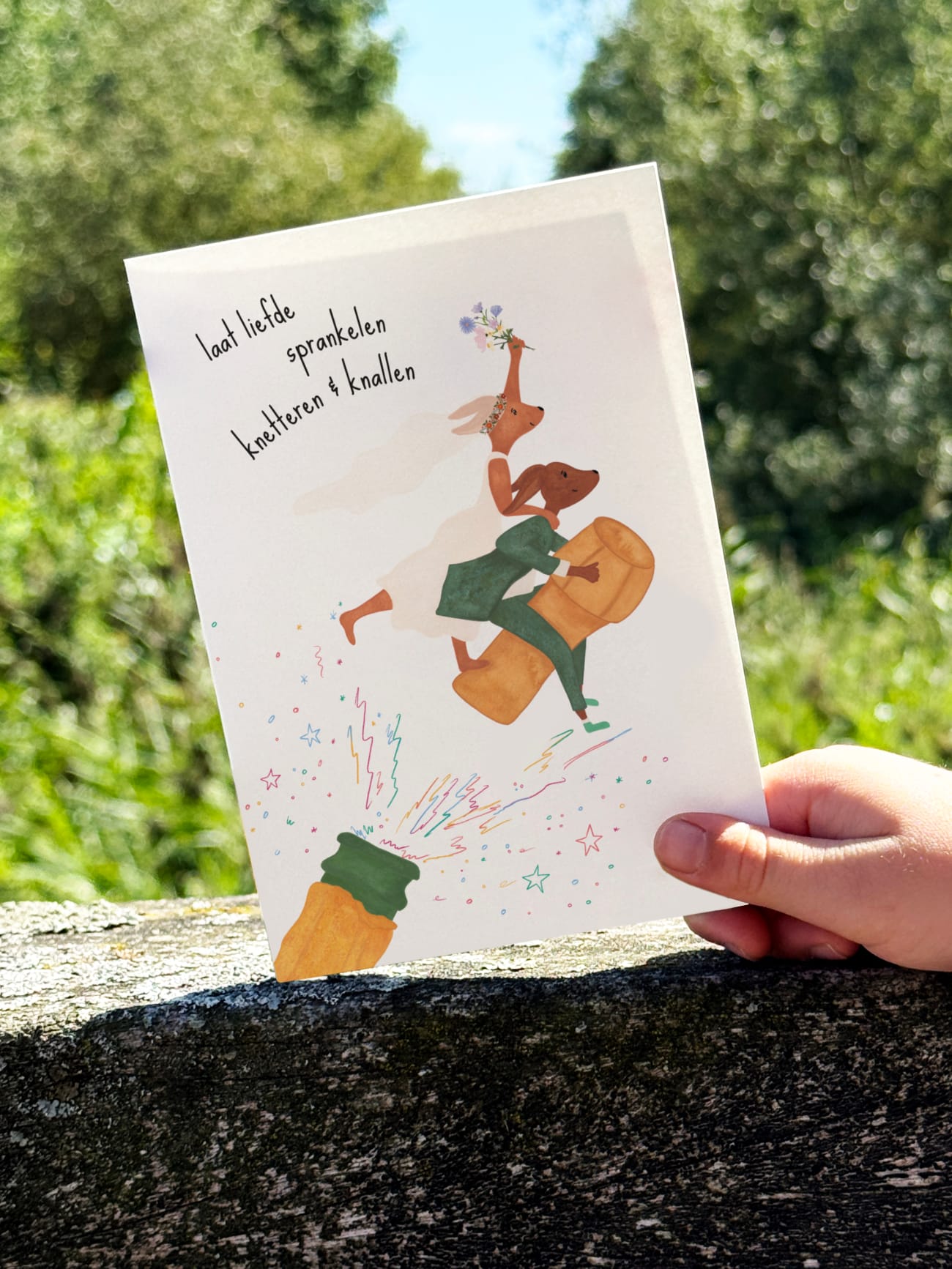 Dubbele wenskaart - laat liefde sprankelen knetteren en knallen - Afbeelding 2