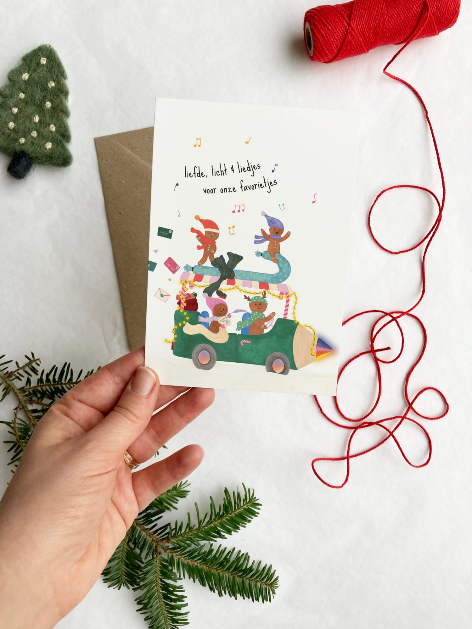 Dubbele wenskaart - liefde licht en liedjes voor onze favorietjes - Afbeelding 2