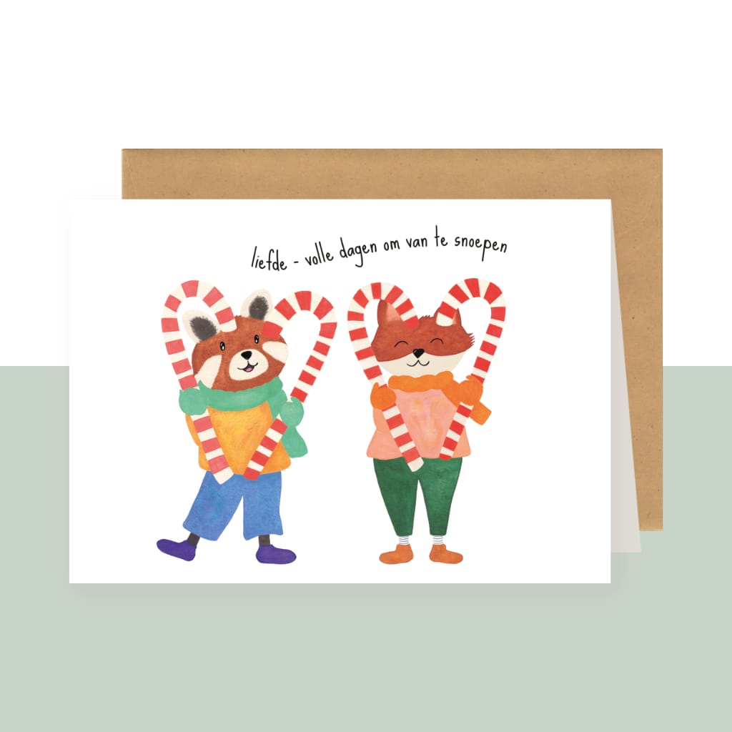 Dubbele wenskaart - liefde-volle dagen om van te snoepen
