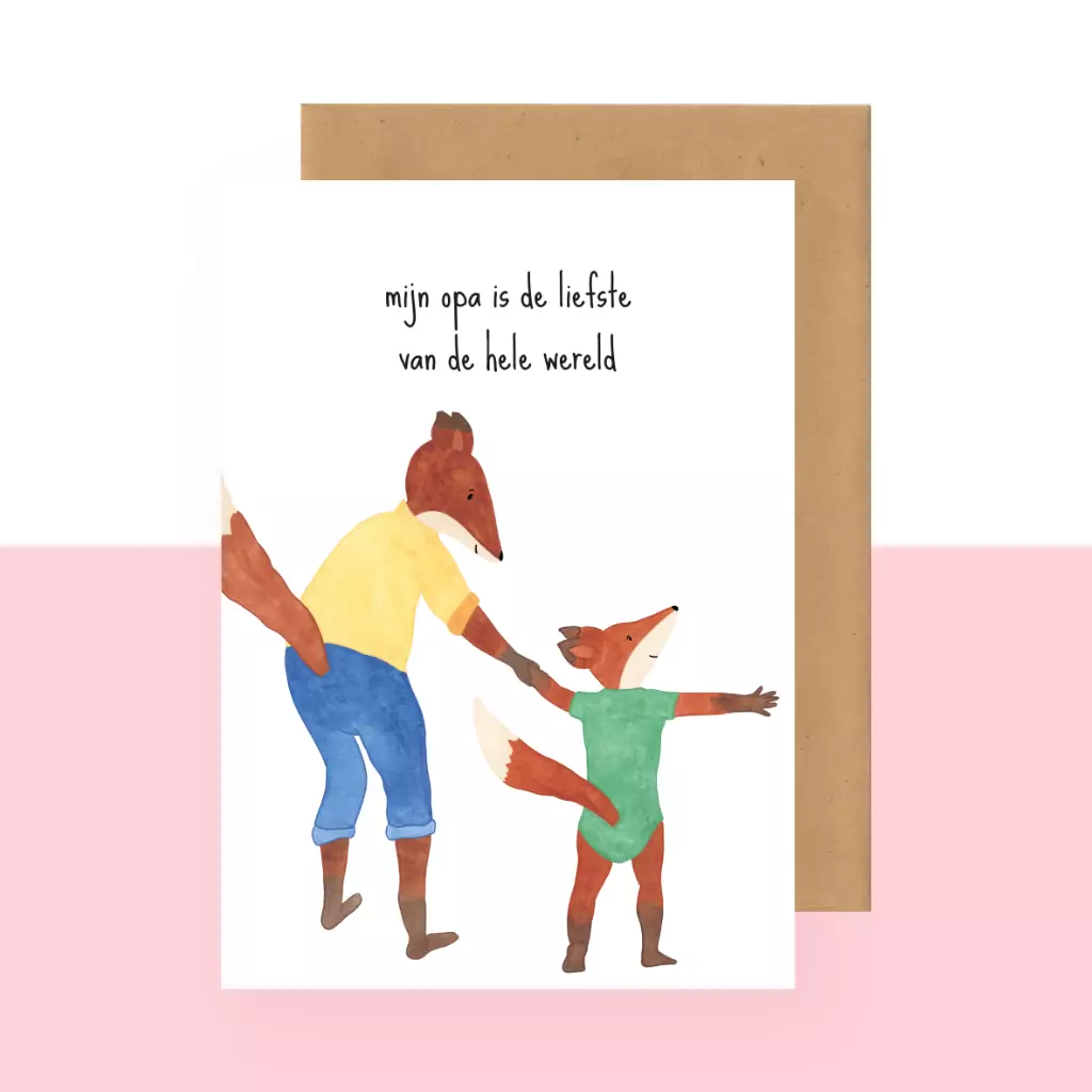 Postkaart - mijn opa is de liefste van de hele wereld