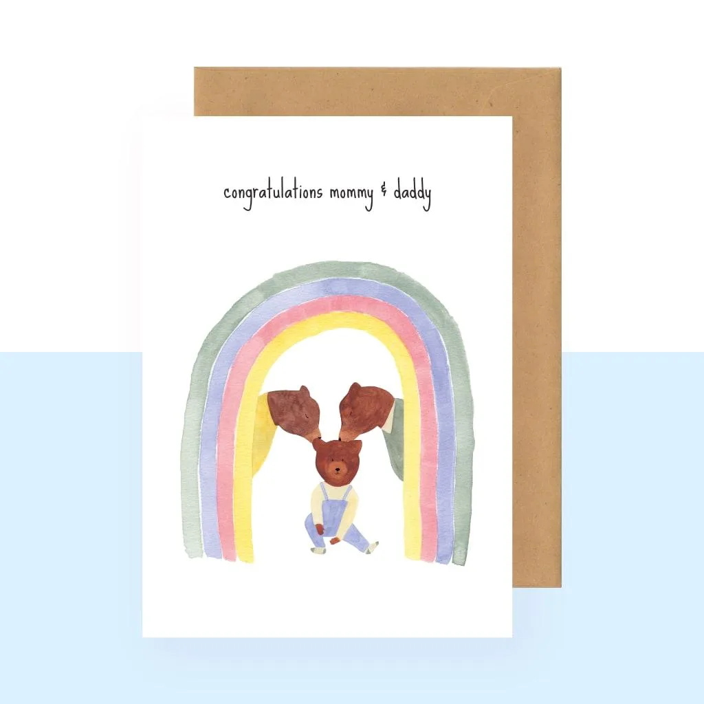 Postkaart - congratulations mommy and daddy