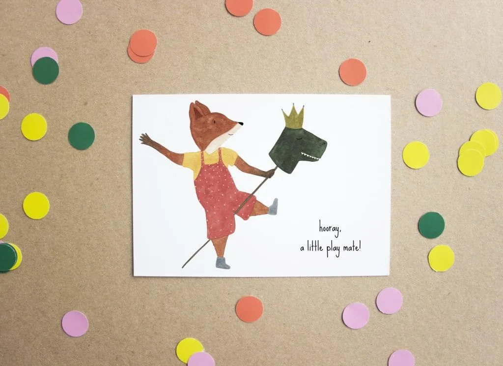 Postkaart - hooray, a little play mate - Afbeelding 2