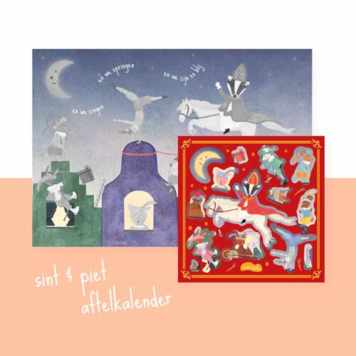 Aftelkalender Sint & Piet A3 + stickervel A4