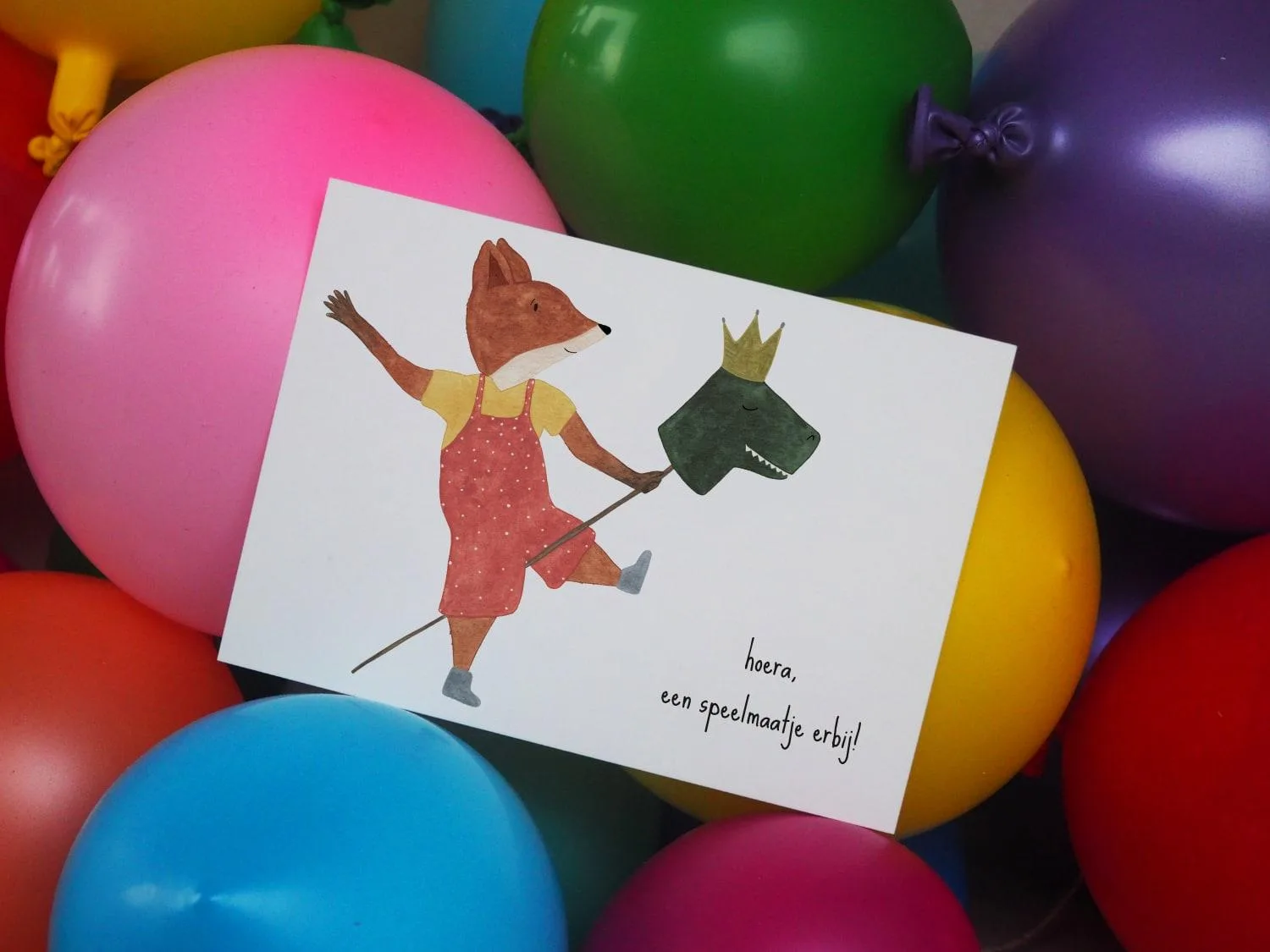 Postkaart - Hoera, een speelmaatje erbij - Afbeelding 2