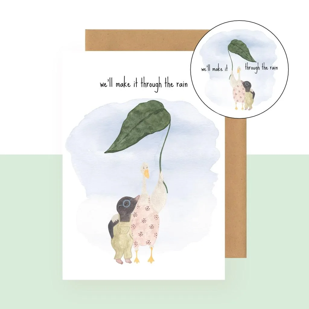 Postkaart + magneet - through the rain