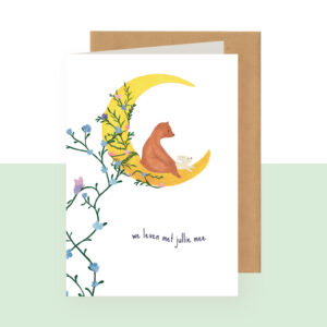 Dubbele wenskaart - we leven met jullie mee